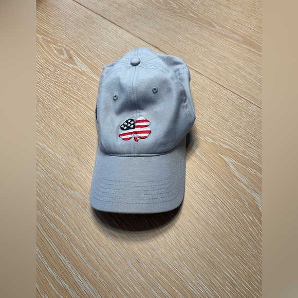 “Live Lucky”Gray Baseball Cap with American Flag Embroidery - Picture 1 of 6